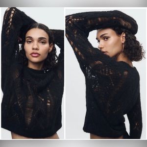 Zara alpaca openwork sweater